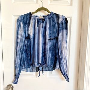 Blue watercolor cloth and stone top